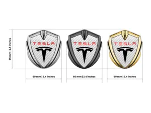 Tesla Emblem Car Badge Minimal Design Universal Fit